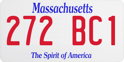 MA license plate 272BC1