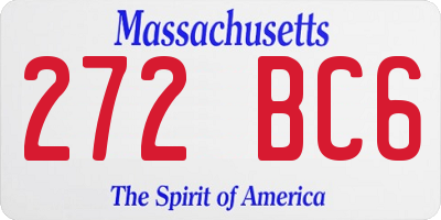 MA license plate 272BC6
