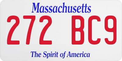 MA license plate 272BC9