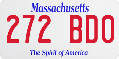 MA license plate 272BD0