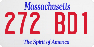 MA license plate 272BD1