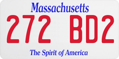 MA license plate 272BD2