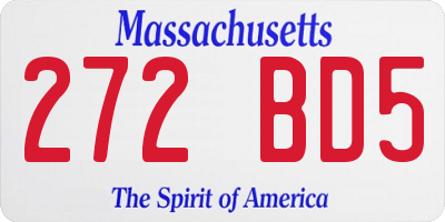 MA license plate 272BD5