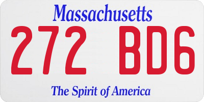 MA license plate 272BD6