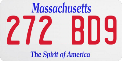 MA license plate 272BD9