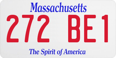 MA license plate 272BE1