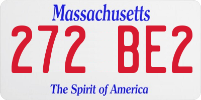 MA license plate 272BE2