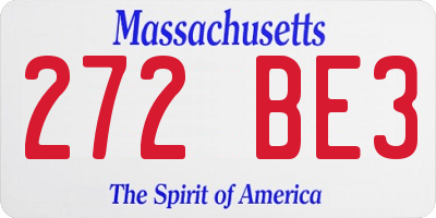 MA license plate 272BE3