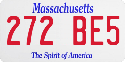 MA license plate 272BE5