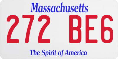 MA license plate 272BE6