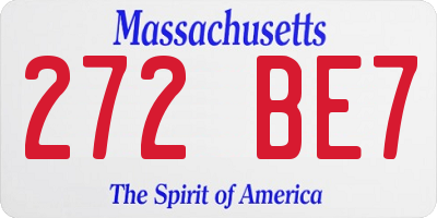 MA license plate 272BE7