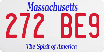 MA license plate 272BE9