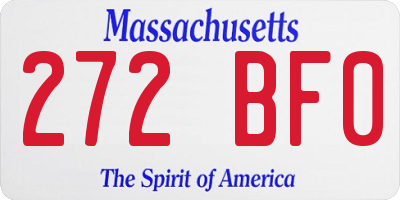 MA license plate 272BF0
