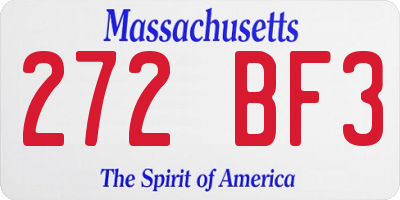 MA license plate 272BF3