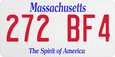 MA license plate 272BF4