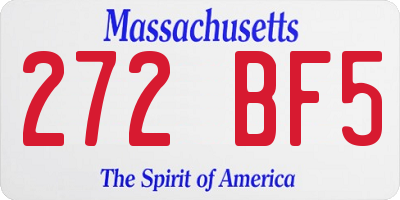 MA license plate 272BF5