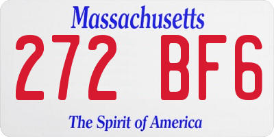 MA license plate 272BF6