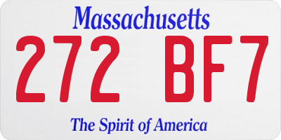MA license plate 272BF7