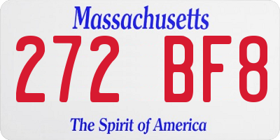 MA license plate 272BF8