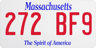 MA license plate 272BF9