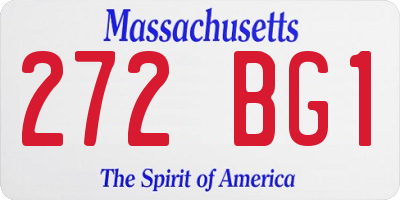 MA license plate 272BG1