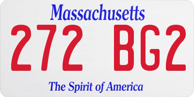 MA license plate 272BG2