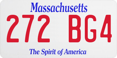 MA license plate 272BG4