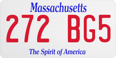 MA license plate 272BG5