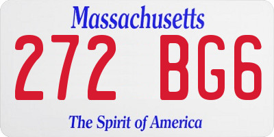 MA license plate 272BG6