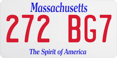 MA license plate 272BG7