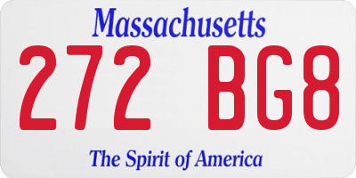 MA license plate 272BG8