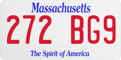 MA license plate 272BG9