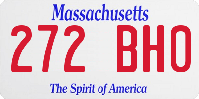 MA license plate 272BH0