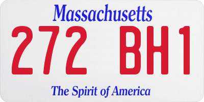 MA license plate 272BH1