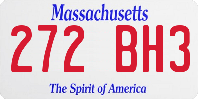 MA license plate 272BH3