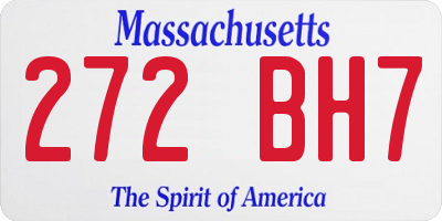 MA license plate 272BH7