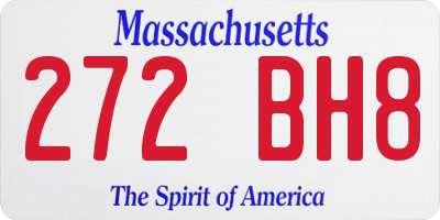 MA license plate 272BH8