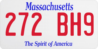 MA license plate 272BH9