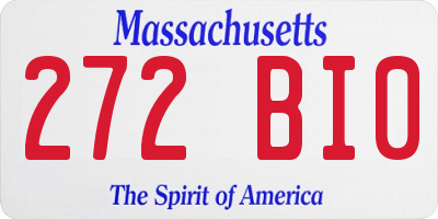 MA license plate 272BI0