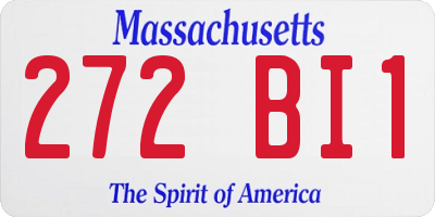 MA license plate 272BI1