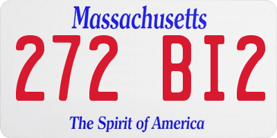 MA license plate 272BI2