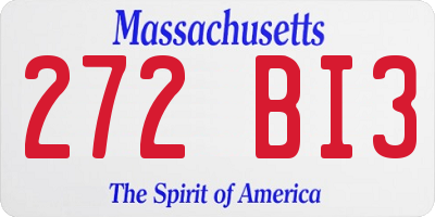 MA license plate 272BI3