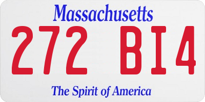 MA license plate 272BI4