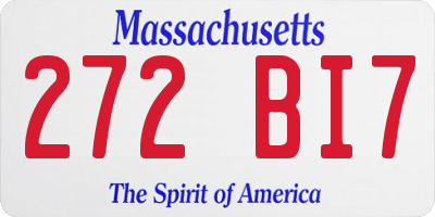 MA license plate 272BI7