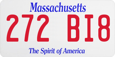 MA license plate 272BI8