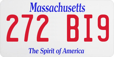 MA license plate 272BI9