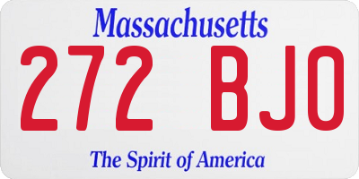 MA license plate 272BJ0