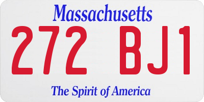 MA license plate 272BJ1