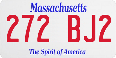 MA license plate 272BJ2