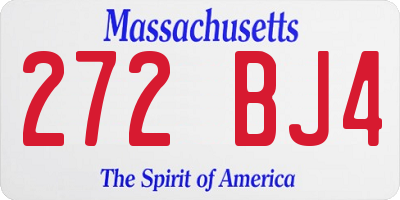 MA license plate 272BJ4